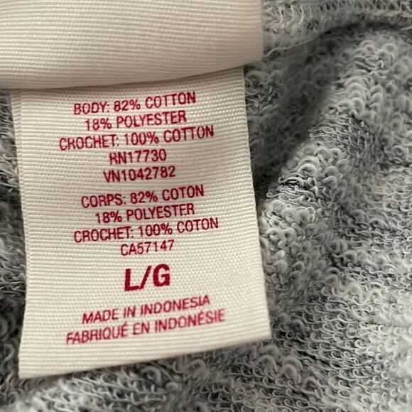 Space Dyed French Terry Lace Trim Shorts sz L - Picture 6 of 6